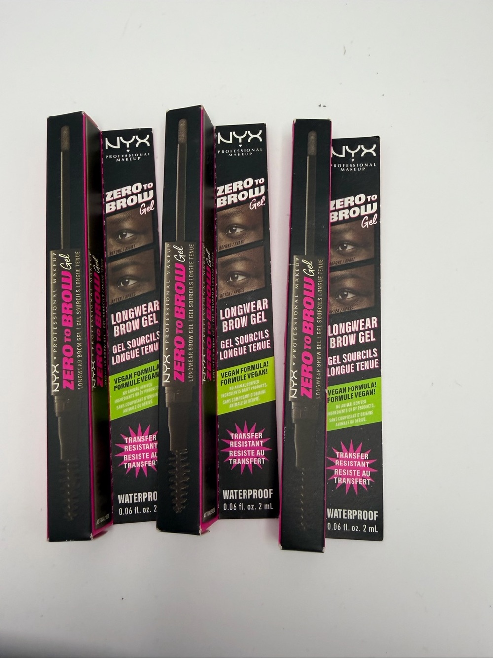 3 Pack- NYX Zero to Brow Gel Longwear Brow Gel - Black